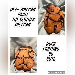 Rock person- DIY Gift, Handpainted, you can paint the clothes or I can
